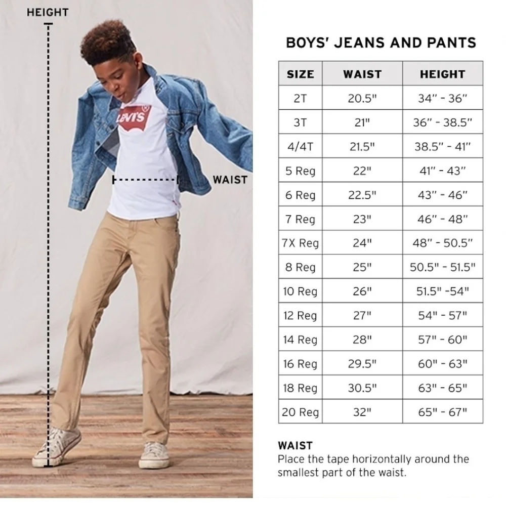 LEVI'S Boy's 550 Relaxed Fit Darkwash Denim Blue Jeans, size 8